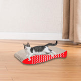 Maxbell Cat Scratching Board Sturdy Cardboard Cat Scratcher for Kitten Kitty Playing Red