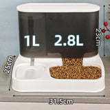 Maxbell Food Dispenser Water Bowl Portable Pets Feeder Waterer for Puppy Cats Rabbit White