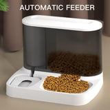 Maxbell Food Dispenser Water Bowl Portable Pets Feeder Waterer for Puppy Cats Rabbit White