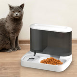 Maxbell Food Dispenser Water Bowl Portable Pets Feeder Waterer for Puppy Cats Rabbit White