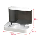Maxbell Food Dispenser Water Bowl Portable Pets Feeder Waterer for Puppy Cats Rabbit White
