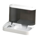 Maxbell Food Dispenser Water Bowl Portable Pets Feeder Waterer for Puppy Cats Rabbit White