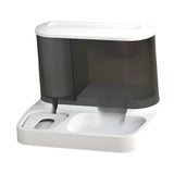 Maxbell Food Dispenser Water Bowl Portable Pets Feeder Waterer for Puppy Cats Rabbit White