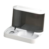 Maxbell Food Dispenser Water Bowl Portable Pets Feeder Waterer for Puppy Cats Rabbit White