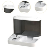 Maxbell Food Dispenser Water Bowl Portable Pets Feeder Waterer for Puppy Cats Rabbit White
