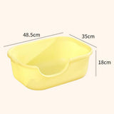 Maxbell Open Top Pet Litter Tray High Sided Splashproof Easy to Clean Litter Box Yellow