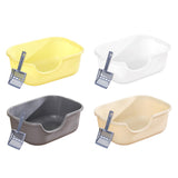 Maxbell Open Top Pet Litter Tray High Sided Splashproof Easy to Clean Litter Box Yellow