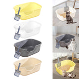 Maxbell Open Top Pet Litter Tray High Sided Splashproof Easy to Clean Litter Box Yellow