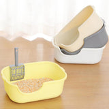 Maxbell Open Top Pet Litter Tray High Sided Splashproof Easy to Clean Litter Box Yellow