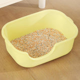 Maxbell Open Top Pet Litter Tray High Sided Splashproof Easy to Clean Litter Box Yellow
