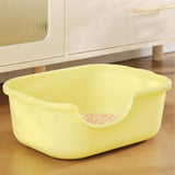Maxbell Open Top Pet Litter Tray High Sided Splashproof Easy to Clean Litter Box Yellow