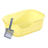 Maxbell Open Top Pet Litter Tray High Sided Splashproof Easy to Clean Litter Box Yellow