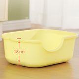 Maxbell Open Top Pet Litter Tray High Sided Splashproof Easy to Clean Litter Box Yellow