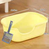 Maxbell Open Top Pet Litter Tray High Sided Splashproof Easy to Clean Litter Box Yellow