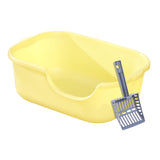 Maxbell Open Top Pet Litter Tray High Sided Splashproof Easy to Clean Litter Box Yellow