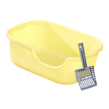 Maxbell Open Top Pet Litter Tray High Sided Splashproof Easy to Clean Litter Box Yellow
