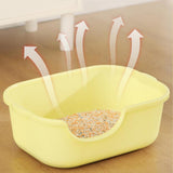 Maxbell Open Top Pet Litter Tray High Sided Splashproof Easy to Clean Litter Box Yellow