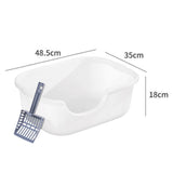 Maxbell Open Top Pet Litter Tray High Sided Splashproof Easy to Clean Litter Box White