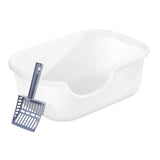 Maxbell Open Top Pet Litter Tray High Sided Splashproof Easy to Clean Litter Box White