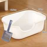 Maxbell Open Top Pet Litter Tray High Sided Splashproof Easy to Clean Litter Box White