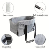 Maxbell Pet Car Armrest Seat Breathable Washable Car Console Dog Seat for Small Dogs