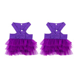 Maxbell 2Pcs Pet Dog Dresses Breathable Pet Supplies Doggy Apparel Summer Tutu Shirt Violet