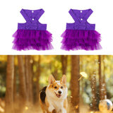 Maxbell 2Pcs Pet Dog Dresses Breathable Pet Supplies Doggy Apparel Summer Tutu Shirt Violet