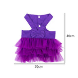 Maxbell 2Pcs Pet Dog Dresses Breathable Pet Supplies Doggy Apparel Summer Tutu Shirt Violet