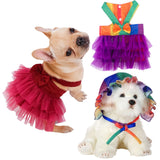 Maxbell 2Pcs Pet Dog Dresses Breathable Pet Supplies Doggy Apparel Summer Tutu Shirt Violet