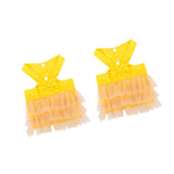 Maxbell 2Pcs Pet Dog Dresses Breathable Pet Supplies Doggy Apparel Summer Tutu Shirt Yellow