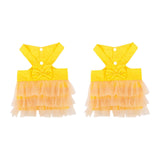 Maxbell 2Pcs Pet Dog Dresses Breathable Pet Supplies Doggy Apparel Summer Tutu Shirt Yellow