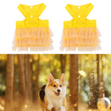 Maxbell 2Pcs Pet Dog Dresses Breathable Pet Supplies Doggy Apparel Summer Tutu Shirt Yellow