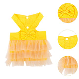 Maxbell 2Pcs Pet Dog Dresses Breathable Pet Supplies Doggy Apparel Summer Tutu Shirt Yellow