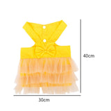 Maxbell 2Pcs Pet Dog Dresses Breathable Pet Supplies Doggy Apparel Summer Tutu Shirt Yellow
