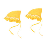 Maxbell 2Pcs Summer Dog Pet Accessory Breathable Lace up Dog Sunbonnet for Doggy Yellow