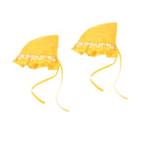 Maxbell 2Pcs Summer Dog Pet Accessory Breathable Lace up Dog Sunbonnet for Doggy Yellow