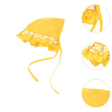 Maxbell 2Pcs Summer Dog Pet Accessory Breathable Lace up Dog Sunbonnet for Doggy Yellow