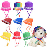 Maxbell 2Pcs Summer Dog Pet Accessory Breathable Lace up Dog Sunbonnet for Doggy Yellow