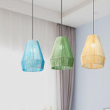 Maxbell Rope Woven Lampshade Handmade Light Shade for Bedroom Hallway Kitchen Island green