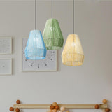 Maxbell Rope Woven Lampshade Handmade Light Shade for Bedroom Hallway Kitchen Island green