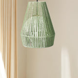 Maxbell Rope Woven Lampshade Handmade Light Shade for Bedroom Hallway Kitchen Island green