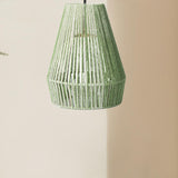 Maxbell Rope Woven Lampshade Handmade Light Shade for Bedroom Hallway Kitchen Island green