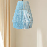 Maxbell Rope Woven Lampshade Handmade Light Shade for Bedroom Hallway Kitchen Island blue