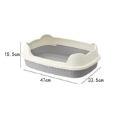 Maxbell Cat Litter Box Litter Basin for Indoor Cats Sturdy Splashproof Low Entry Gray