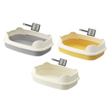 Maxbell Cat Litter Box Litter Basin for Indoor Cats Sturdy Splashproof Low Entry Gray