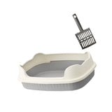Maxbell Cat Litter Box Litter Basin for Indoor Cats Sturdy Splashproof Low Entry Gray