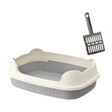 Maxbell Cat Litter Box Litter Basin for Indoor Cats Sturdy Splashproof Low Entry Gray