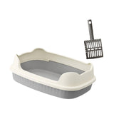 Maxbell Cat Litter Box Litter Basin for Indoor Cats Sturdy Splashproof Low Entry Gray