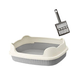 Maxbell Cat Litter Box Litter Basin for Indoor Cats Sturdy Splashproof Low Entry Gray