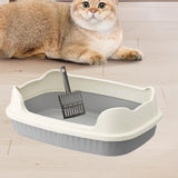 Maxbell Cat Litter Box Litter Basin for Indoor Cats Sturdy Splashproof Low Entry Gray